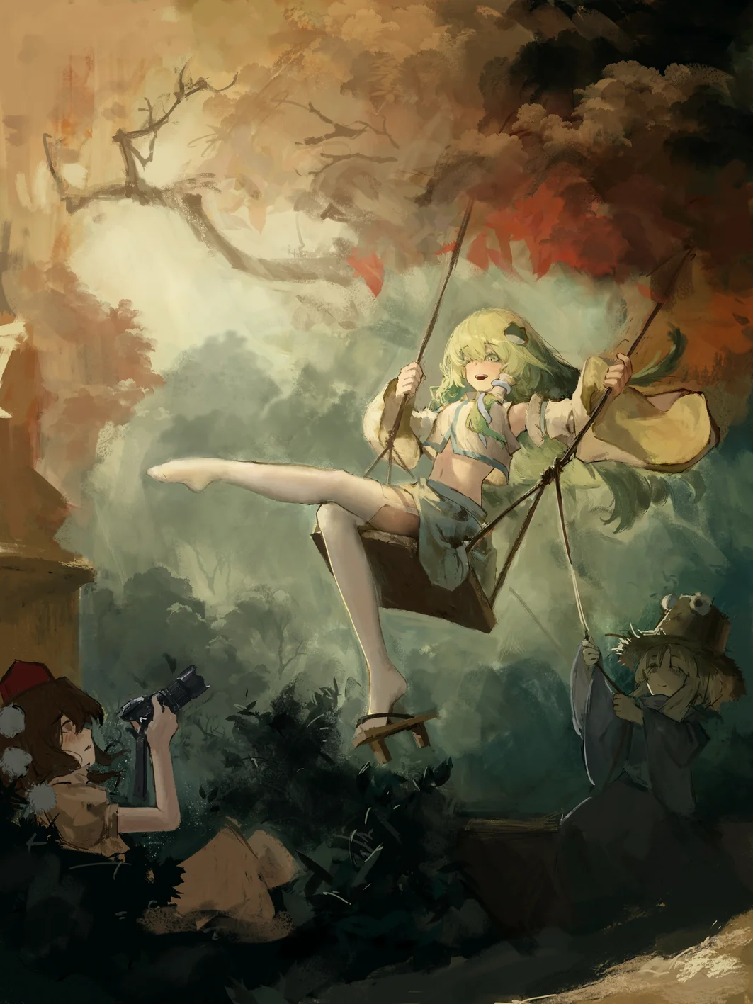 The Swing on Youkai Mountain - Touhou Project Fan Art